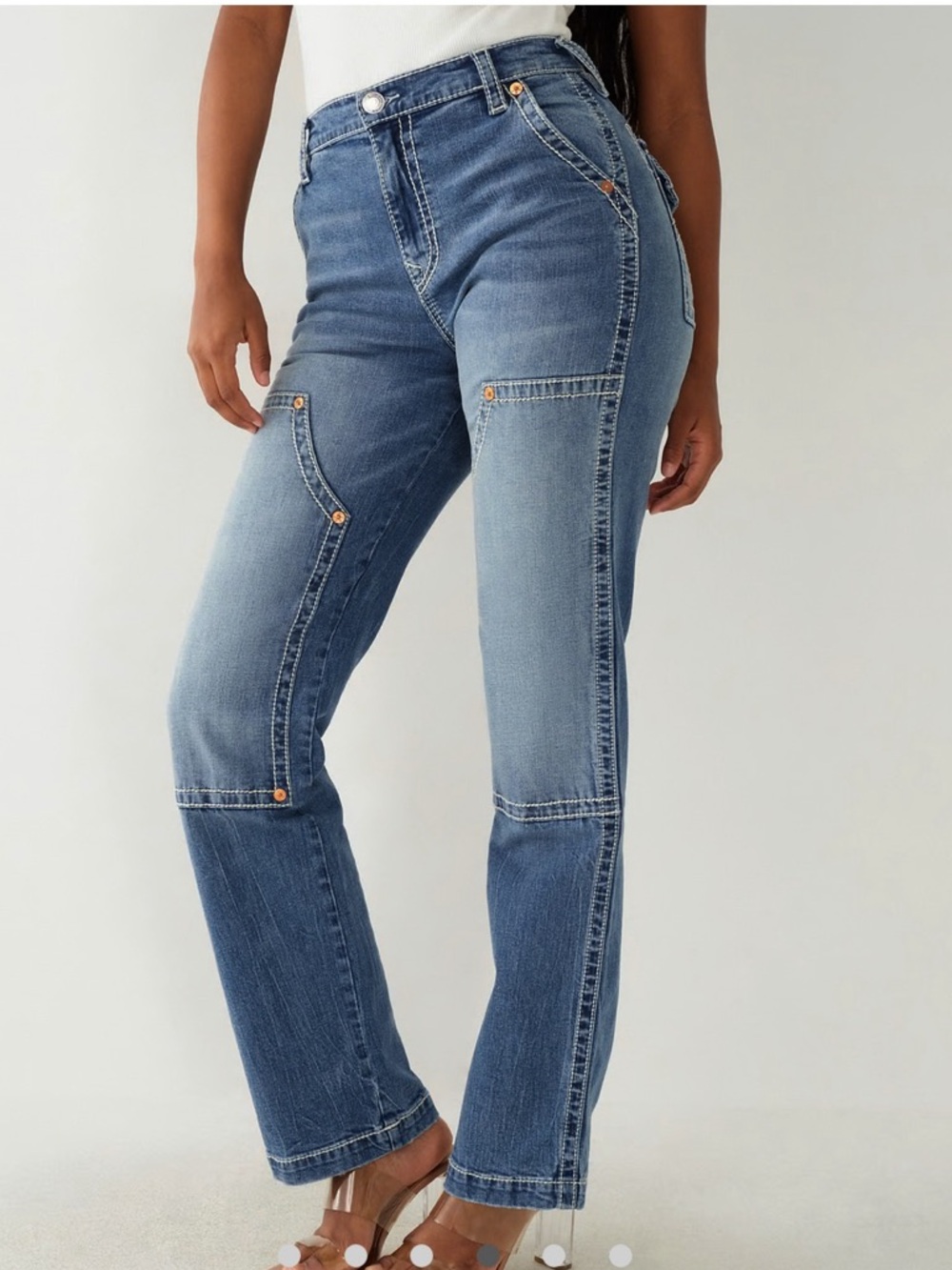 TRUE RELIGION SARAH HIGH RISE CARPENTER JEANS SIZE 27 - Picture 2 of 7